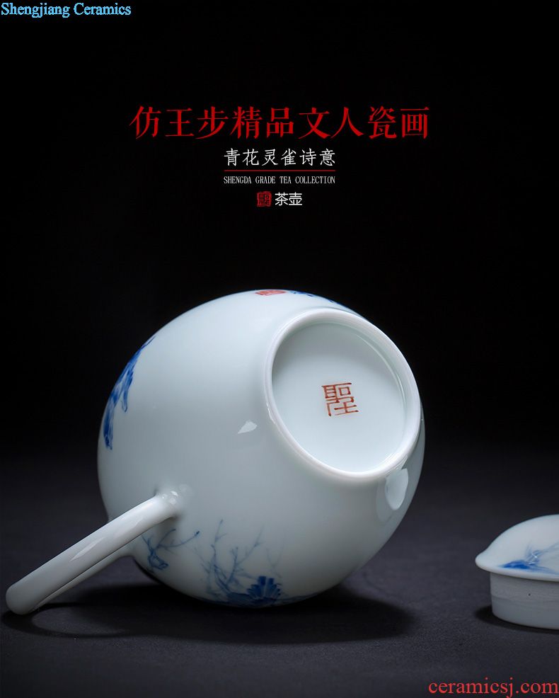 Holy big pine creek line office cup hand-painted ceramic ink in the boat make tea cup with lid handle all hand of jingdezhen tea service