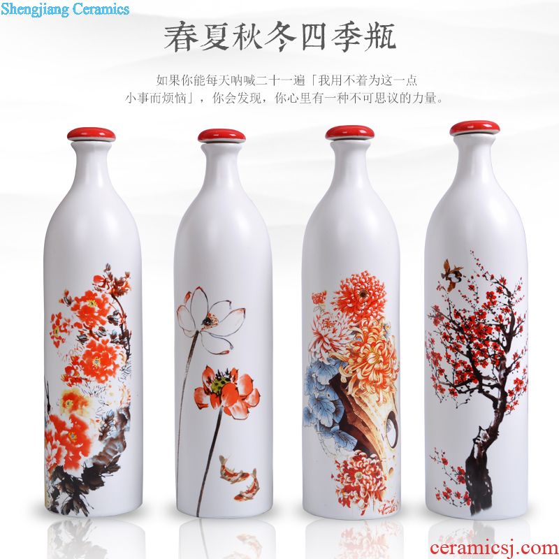 Jingdezhen ceramic bottle 1/3/5/ten catties small white wine bottle sealed bottle vintage wine jars gifts for personal use