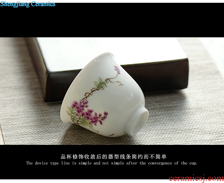 JingJun Jingdezhen ceramics Blue and white color bucket full manual Only three tureen Kung fu tea bowl