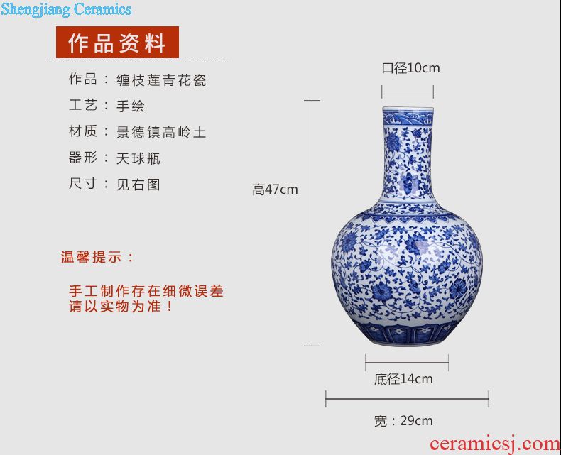 Jingdezhen ceramics hand-painted enamel vase sitting room place Zhang Bingxiang household act the role ofing is tasted writing brush washer arts and crafts