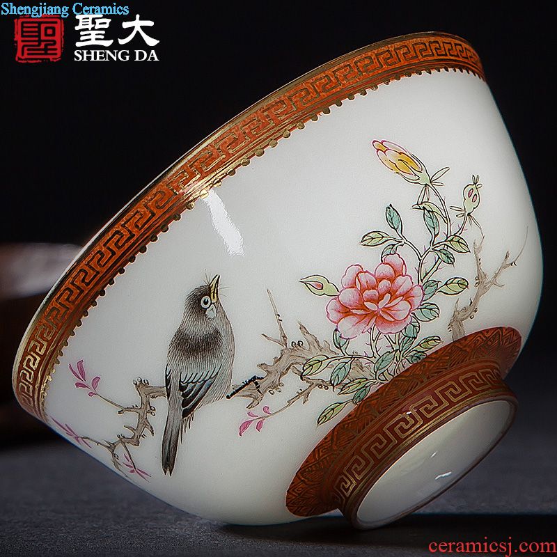 Jingdezhen ceramic sample tea cup tea pure hand-painted chrysanthemum patterns masters cup ji blue manual kung fu tea cups
