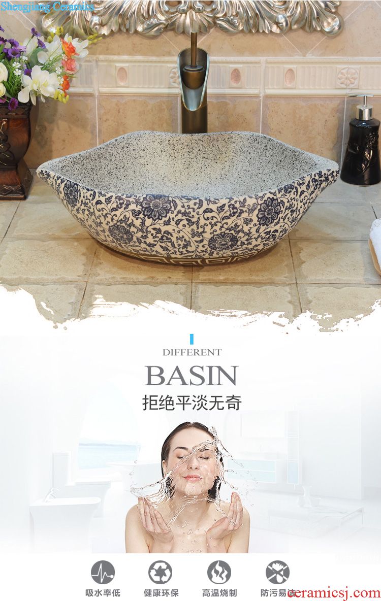 Jingdezhen ceramic lavatory basin stage basin art square JingYuXuan in carving style of the sink