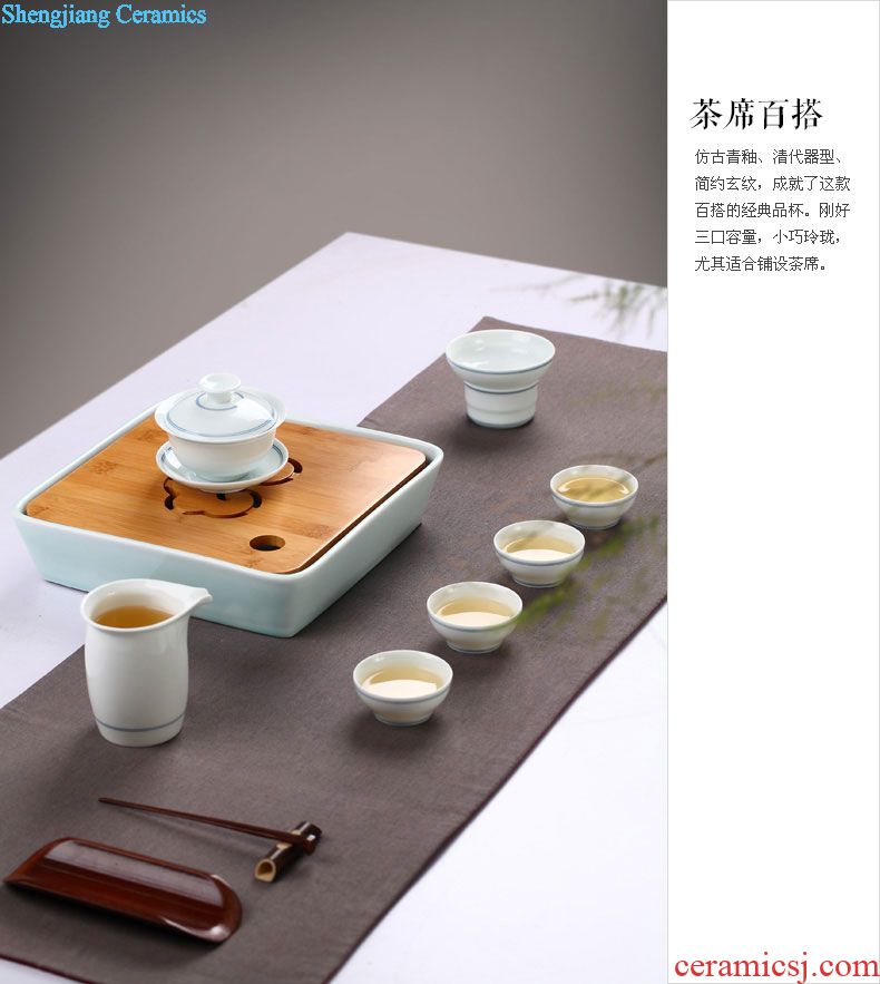 Drink to kiln are recommended iron lid cover supporting Japan buy ceramic tea set tea kungfu tea set zero with four color