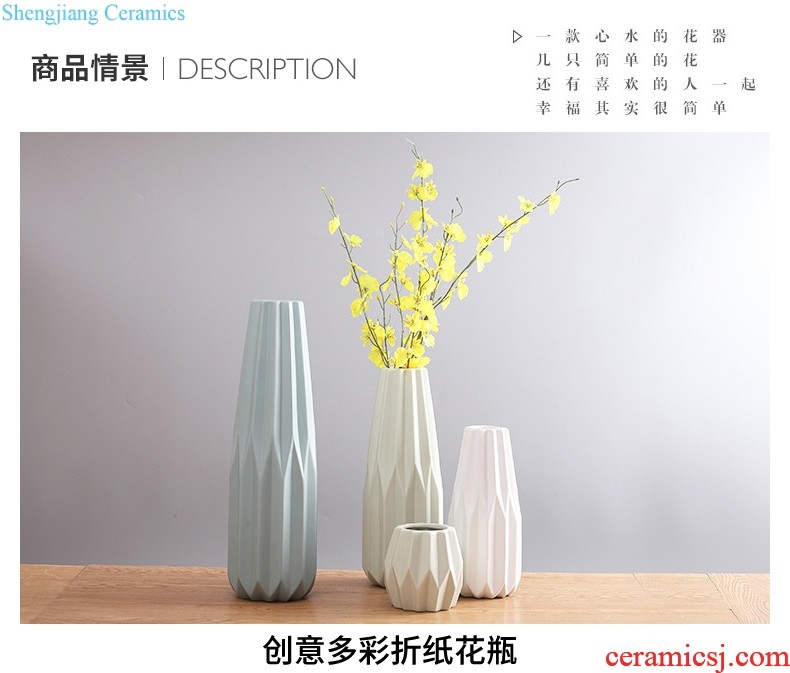 Jingdezhen ceramic modern new Chinese vase creative living room TV cabinet porch flower arranging home furnishing articles