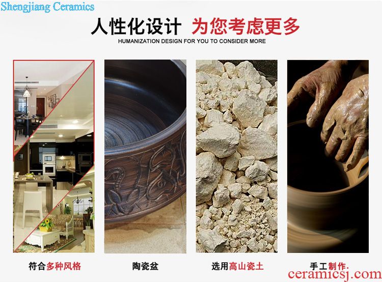 JingYuXuan jingdezhen ceramic lavatory sink basin basin art stage basin straw jump cut threads