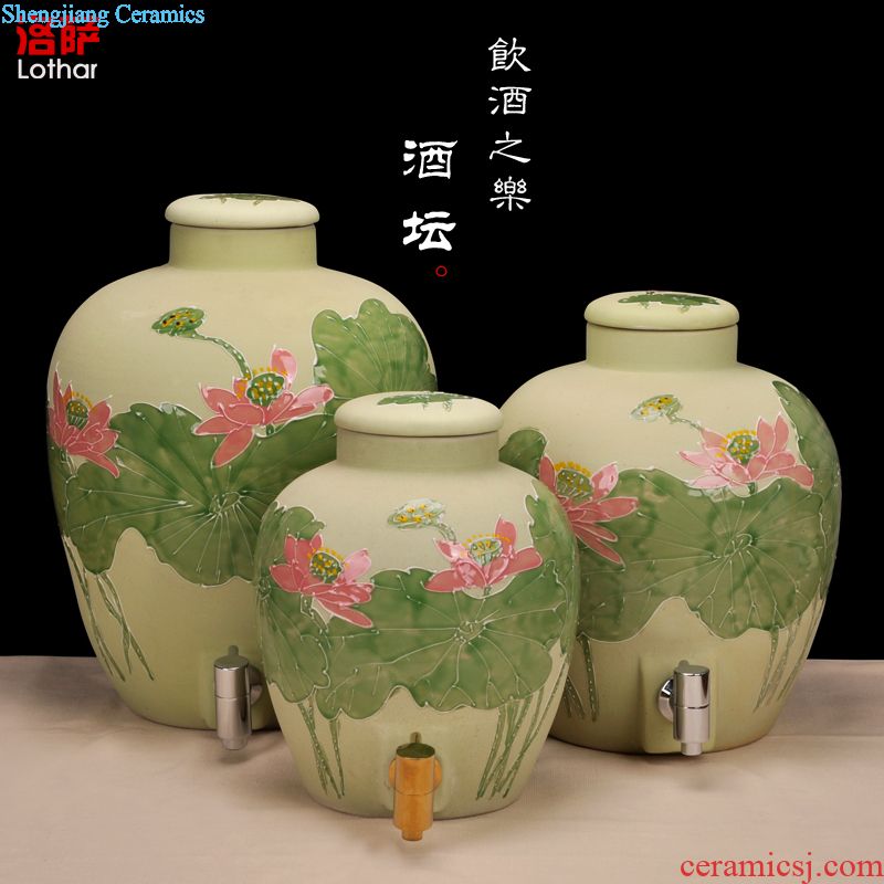 Jingdezhen ceramic bottle 1 catty storing wine collection seal pot liquor bottle can be a gift bottle of household hip flask