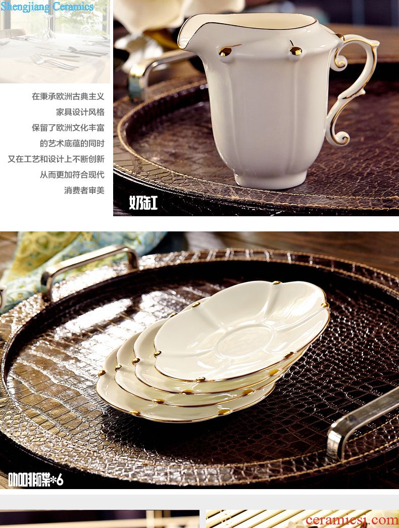 High-class european-style special-shaped bone porcelain tableware suit dishes home dishes porcelain jingdezhen porcelain gift set