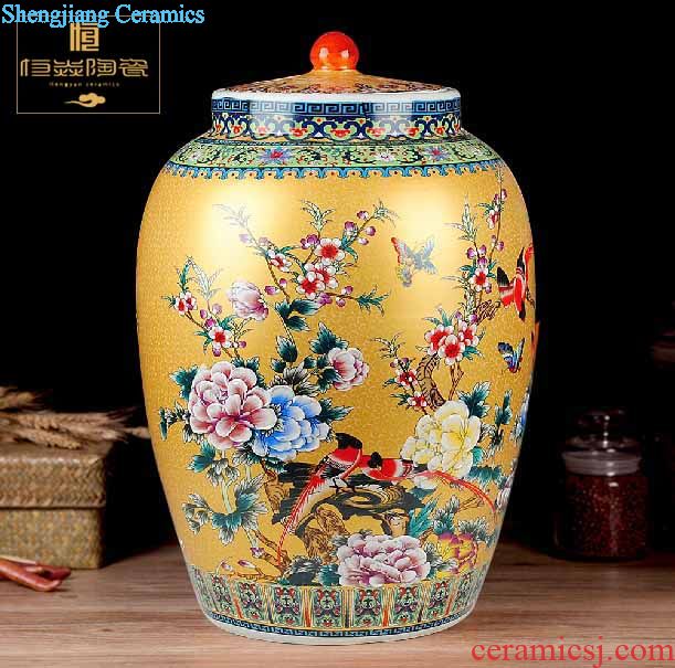 Jingdezhen ceramic bottle wine jar retro 1 catty 5 jins of 10 decoration creative seal blank it can save hip flask