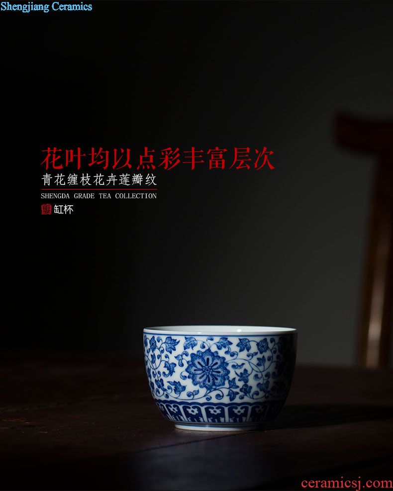 St the ceramic kung fu tea master cup hand-painted journey to the west sample tea cup all hand jingdezhen blue and white porcelain tea set