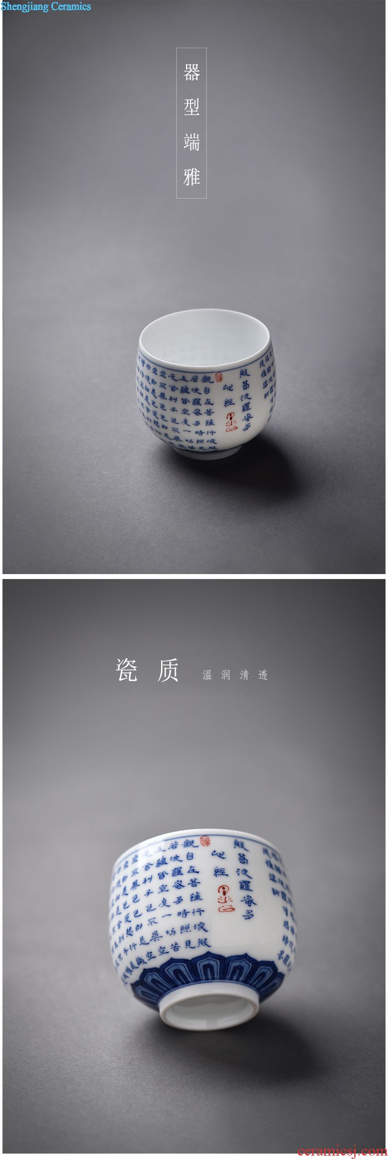 JingJun Jingdezhen ceramics hand-painted kung fu tea pot Blunt pot of tea tea pot of ink in the 1