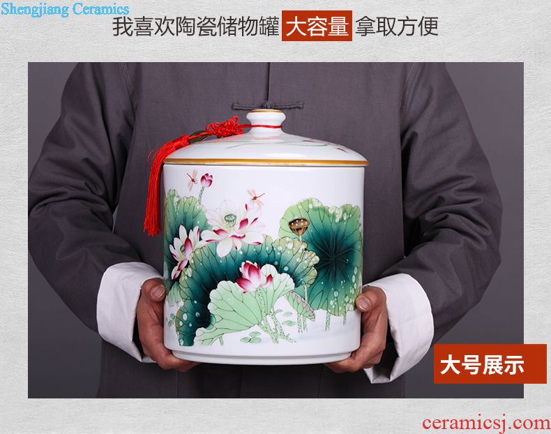 Jingdezhen ceramic blooming flowers storage tank is a large sitting room general storage POTS decorative porcelain furnishing articles