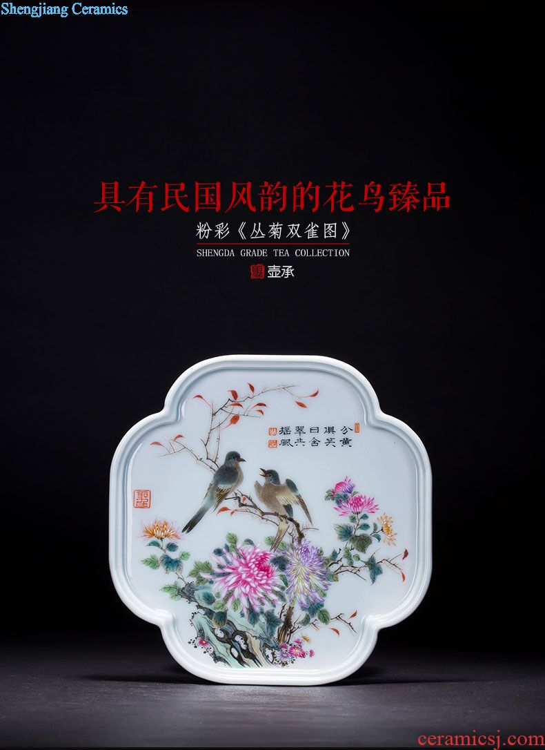 A clearance rule Ceramic tea pot enamel colors lotus flower ruyi bats grain tea POTS storehouse of jingdezhen tea service