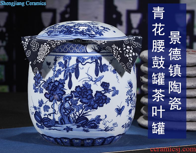 Jingdezhen ceramic contemporary and contracted sitting room place hand-painted manually restoring ancient ways of blue and white porcelain vase household decoration