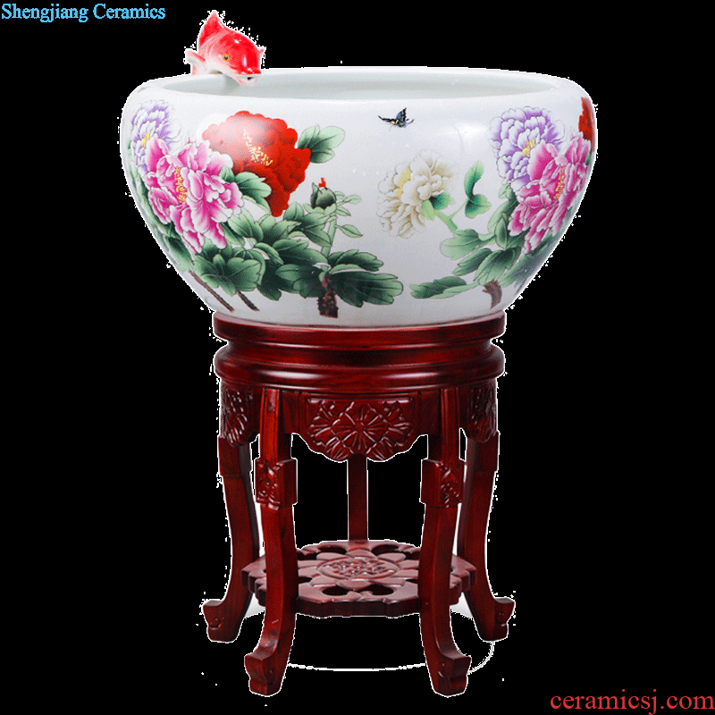 Jingdezhen TaoYang water lily basin water furnishing articles furnishing articles in living in adornment peony flowers cylinder eVeQgeqHQ0 tortoise