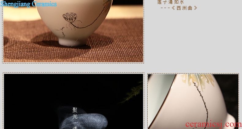 Three frequently kung fu tea cups Jingdezhen ceramic sample tea cup tea celadon jade porcelain cups pu-erh tea masters cup