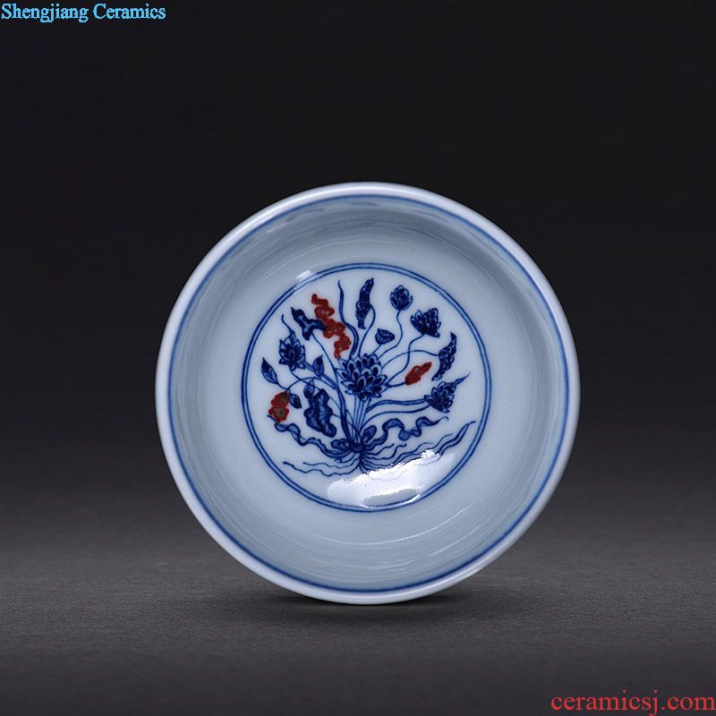 JingJun colored enamel cup of jingdezhen ceramic masters cup single cup your kiln kung fu tea set hand-painted zodiac personal cup