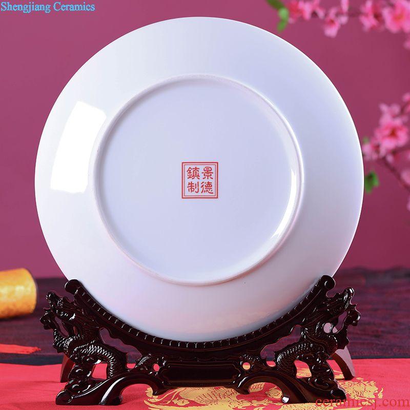 Jingdezhen ceramic Chinese red large sitting room adornment landing big vase European furnishing articles of modern fashion