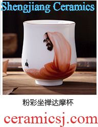 Holy big ceramic cover set all hand colored enamel longnu wear ornaments butterfly tattoo cover jingdezhen kung fu tea accessories