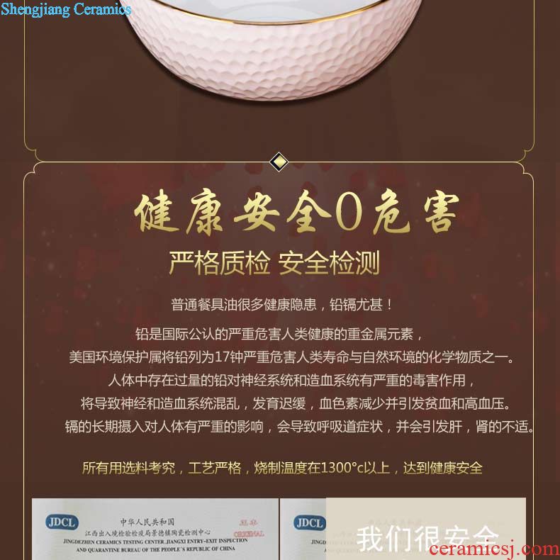 Complete set of dishes suit new Chinese style household ceramics bone porcelain tableware suit new tableware box household gifts