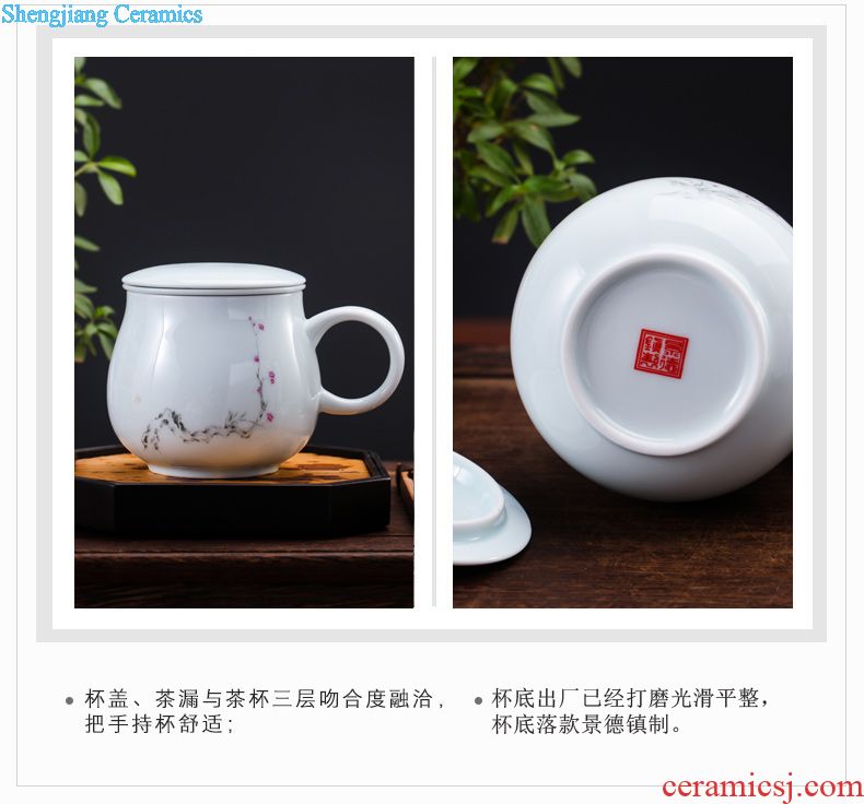 Ms ceramic vacuum cup tea cup of blue and white porcelain ceramic bladder male glass business gifts cups can be customized