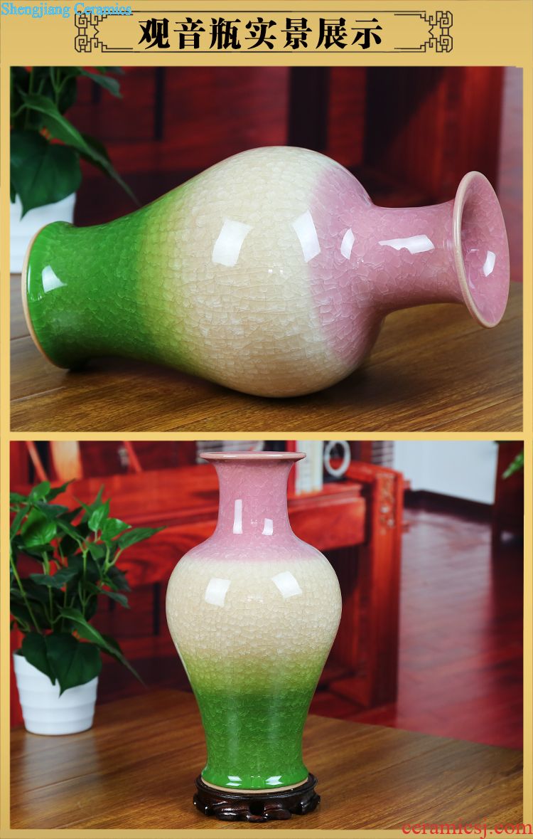 Jingdezhen ceramics hollow-out pastel floret bottle furnishing articles contemporary and contracted sitting room home decoration wedding gift