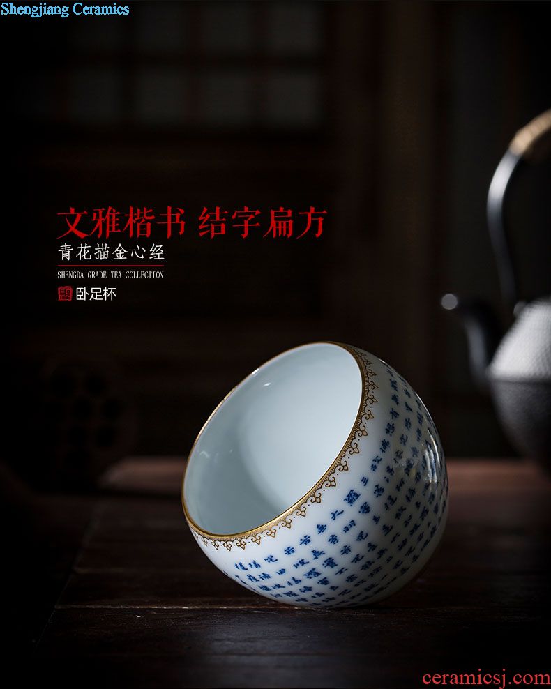 Holy big ceramic kung fu masters cup hand-painted porcelain cups of ice plum shochiku mei sample tea cup manual of jingdezhen tea service