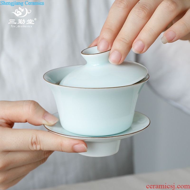 Three frequently write six degrees of meditation hall sample tea cup ceramics prajnaparamita flora sample tea cup matte white glaze kung fu small tea cups