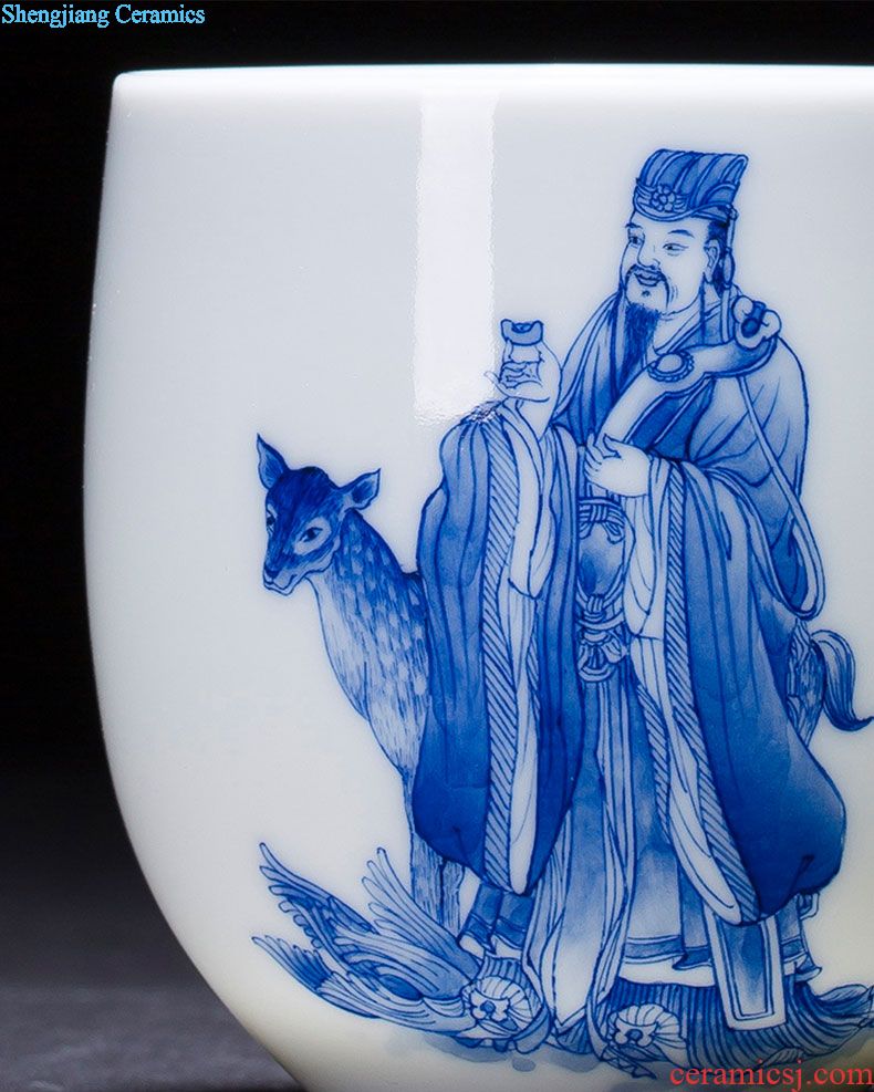 Holy big ceramic kung fu tea master cup new colour character maid hand-painted personal cup jingdezhen tea sample tea cup