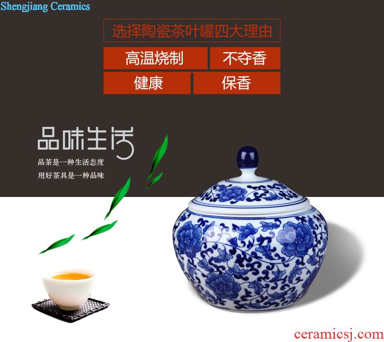 Jingdezhen ceramics pu large tea packaging gift box the tea pot home seven loaves seal pot of tea cake