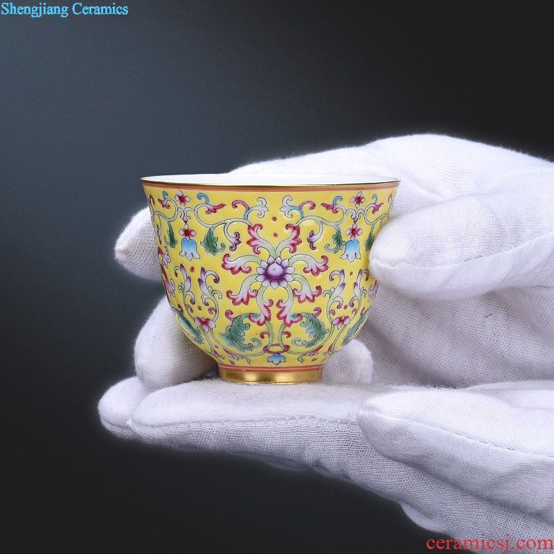 JingJun Jingdezhen ceramic master kung fu tea cup hand-painted waves of blue and white porcelain porcelain texture sample tea cup of tea