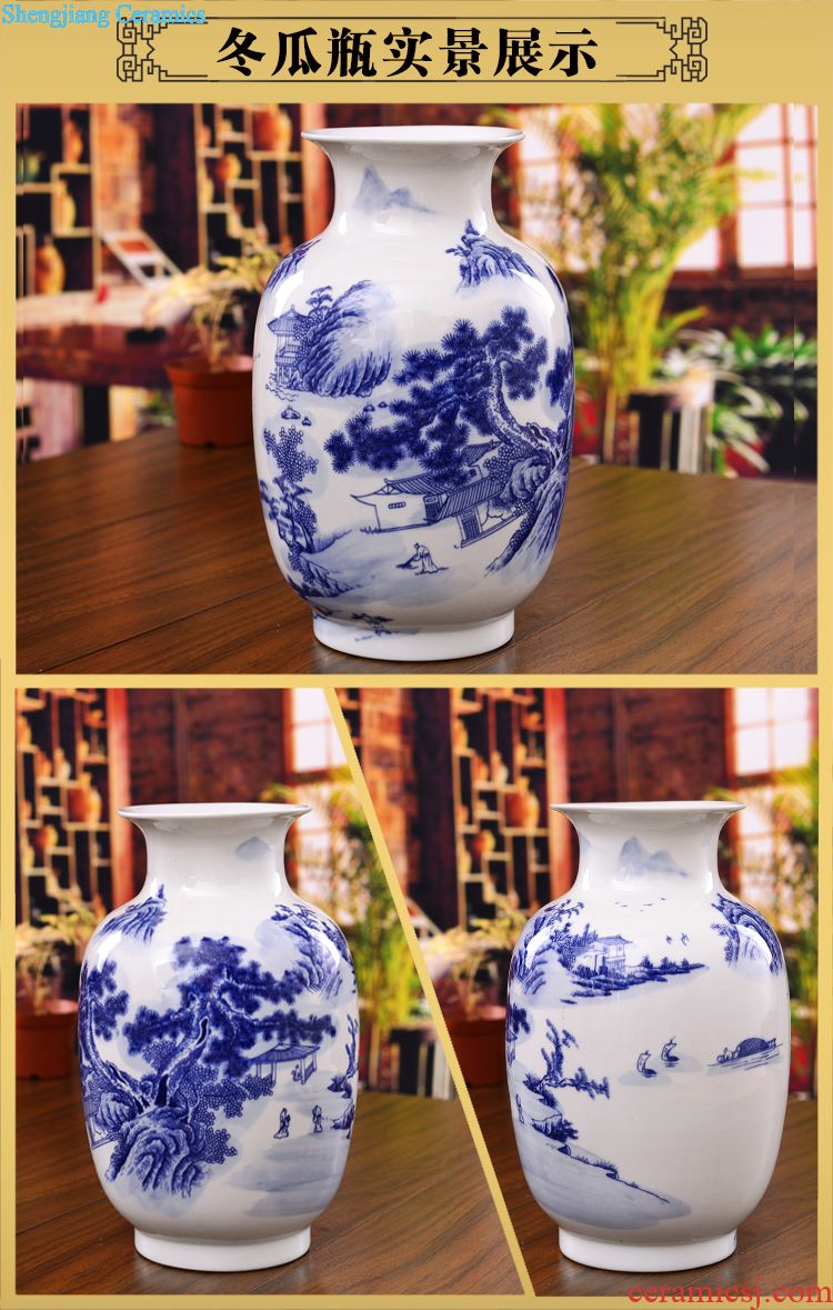 Jingdezhen blue and white ceramics seal pot Chinese candy jar home sitting room storage pot cover kitchen furnishing articles