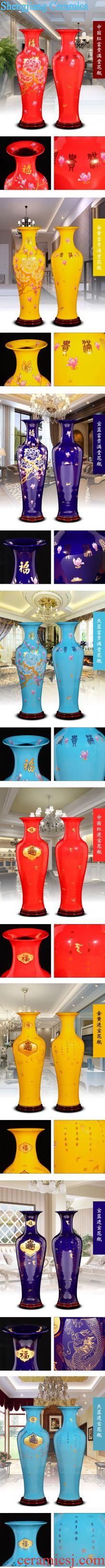 Jingdezhen ceramic hand-painted powder enamel vase place to live in the sitting room of new Chinese style flower arranging porcelain decorative arts and crafts