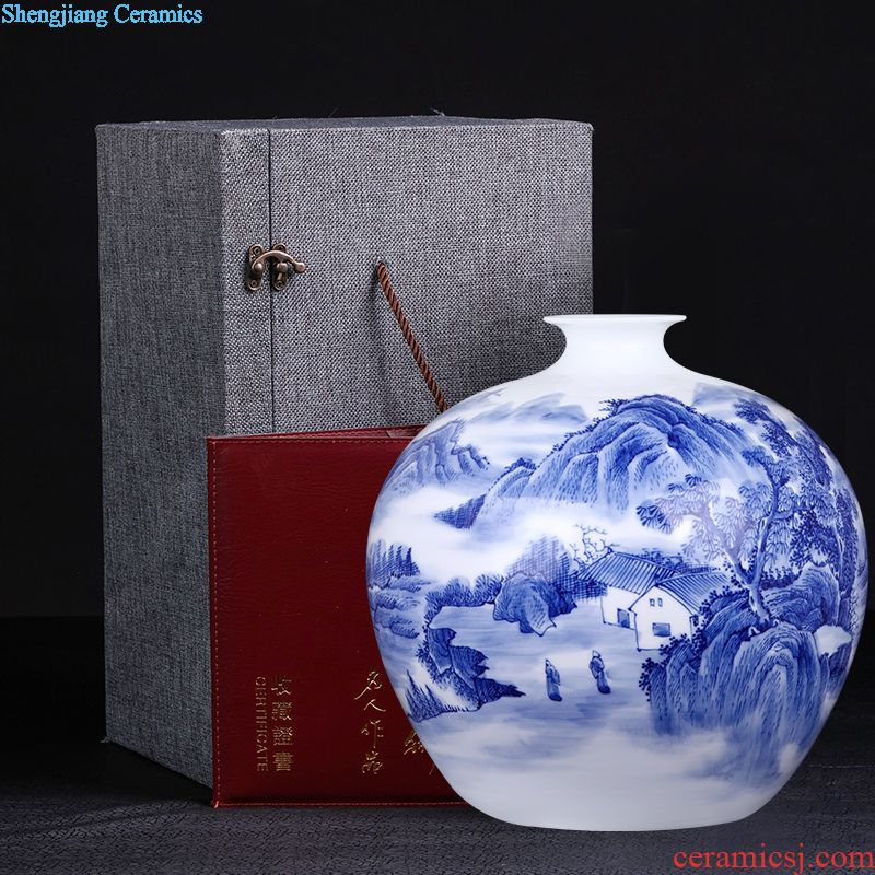 Jingdezhen ceramics furnishing articles antique blue and white color dark fights the eight immortals tree sitting room of Chinese style household ornaments