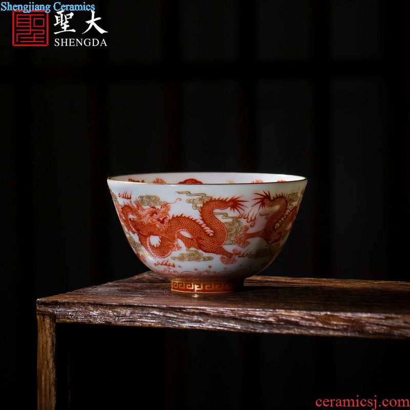 Kung fu tea ceramic masters cup hand-painted paint sample tea cup all hand jingdezhen blue and white porcelain cups tea sets