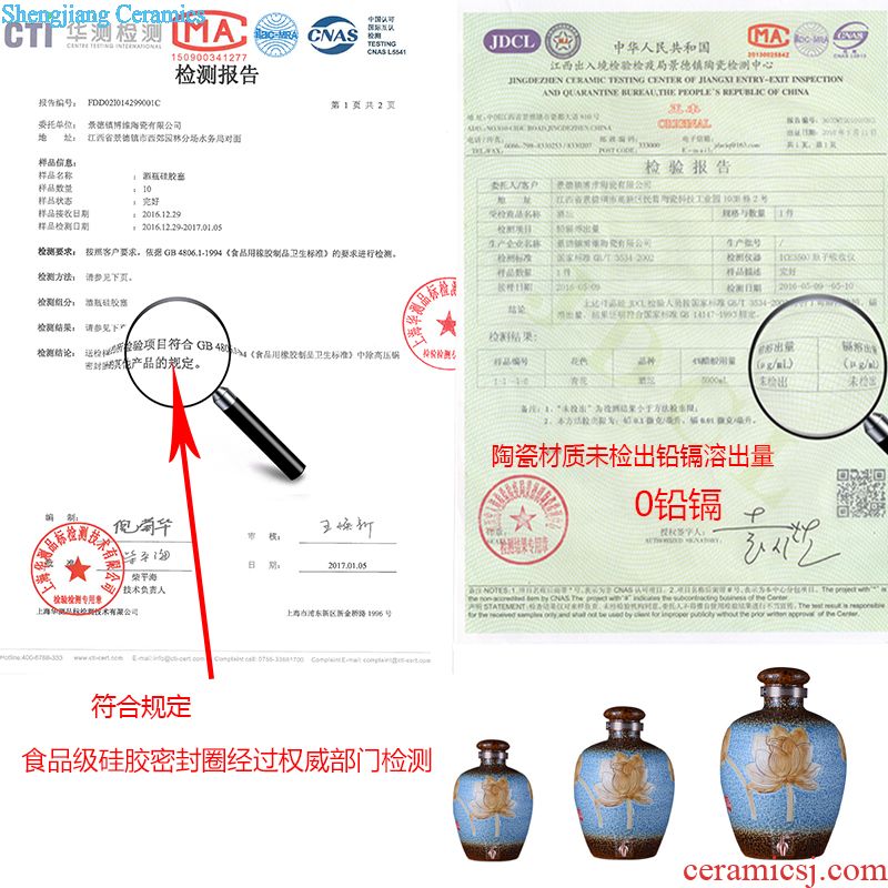 Jingdezhen ceramic barrel ricer box meter box storage insect-resistant moistureproof 5 kg10kg15 jin 20 jins 30 meters places with cover