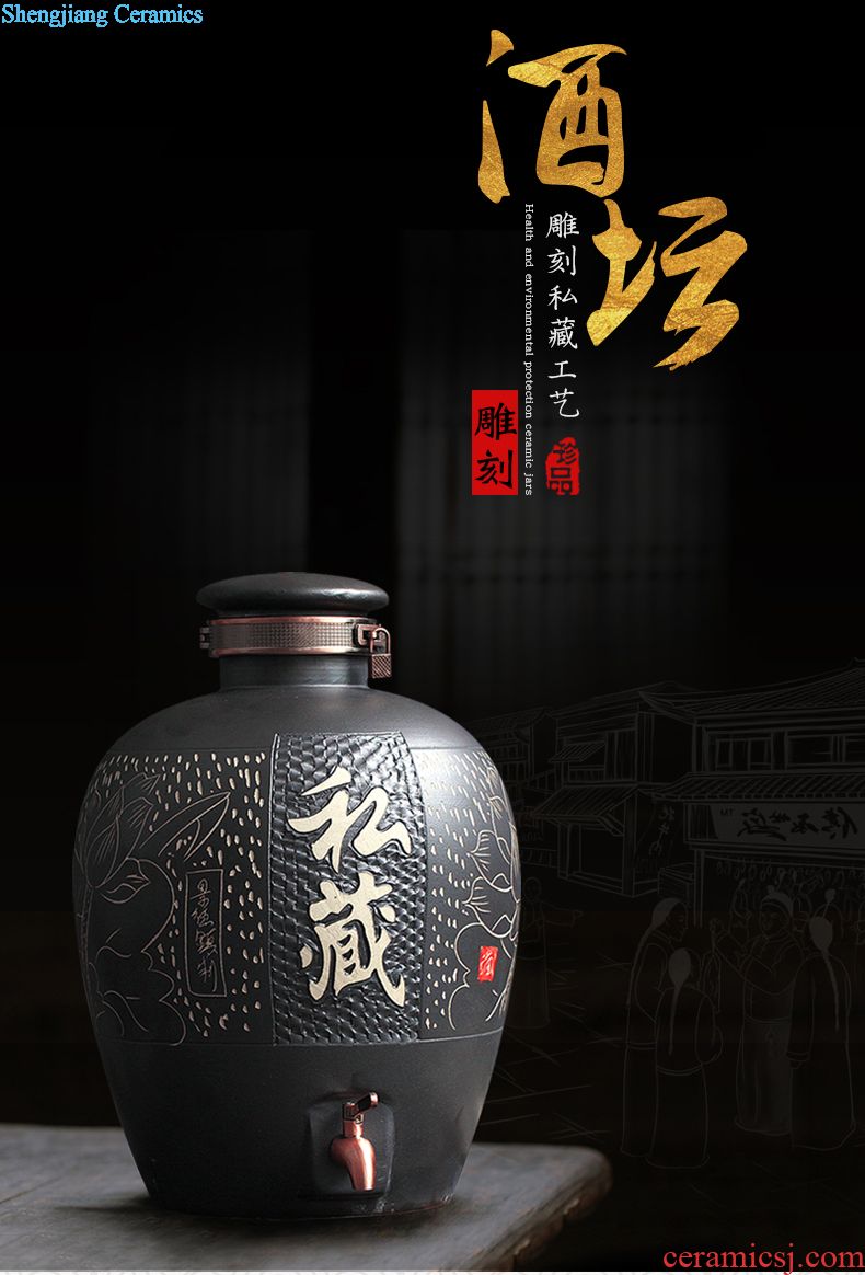 Jingdezhen ceramic bottle 1 catty pack jar creative decoration of Chinese style hip sealed empty bottles of liquor with 1