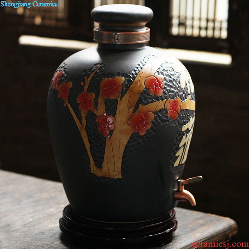 Jingdezhen ceramic wine jars 5 jins put seal white foam bottle furnishing articles creative decorative household tank cylinder pot of restoring ancient ways