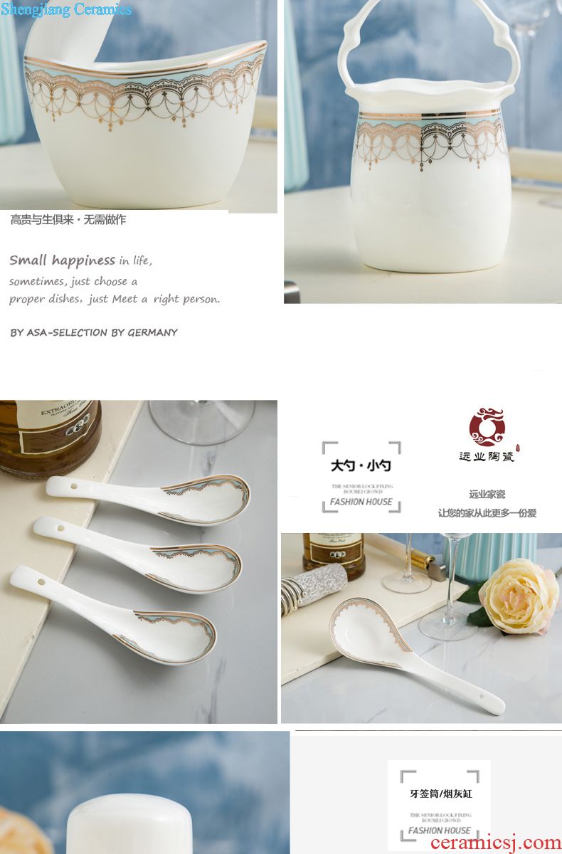 Far industry - bone porcelain tableware suit jingdezhen porcelain ceramic tableware dishes chopsticks European top-grade gift set