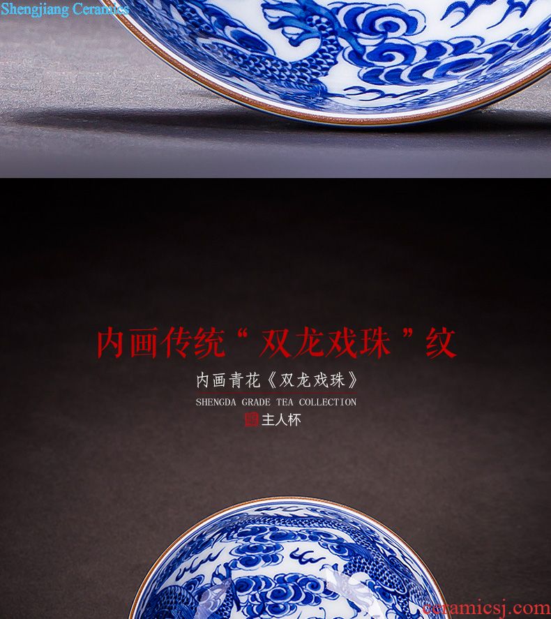 Kung fu tea sample tea cup hand-painted ceramic you fight exotic masters cup all hand cups of jingdezhen blue and white porcelain tea set