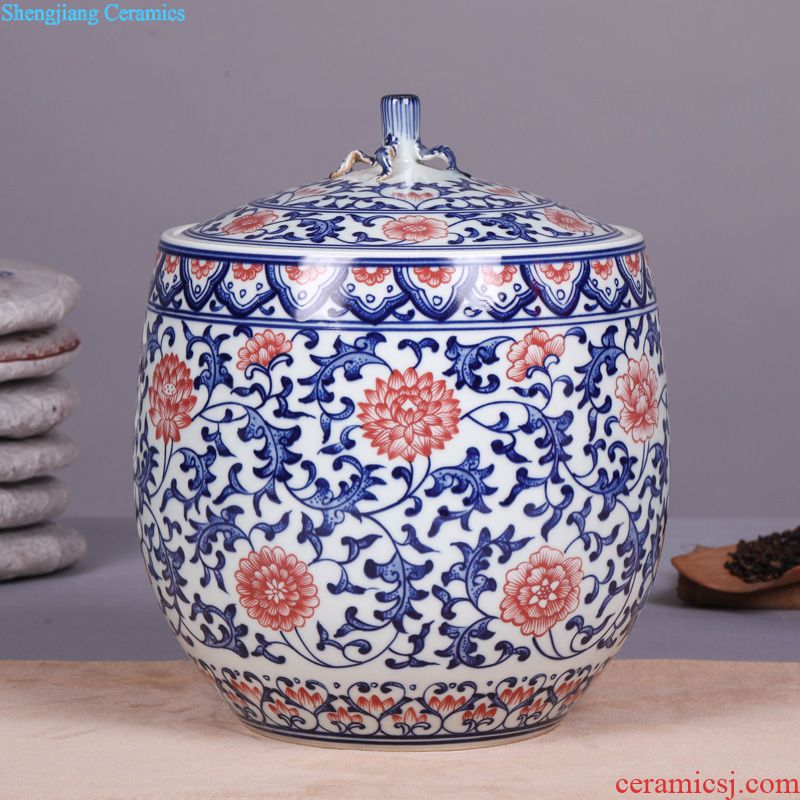 Jingdezhen ceramic POTS of tea pot, box seal storage tank of blue and white porcelain household storage POTS