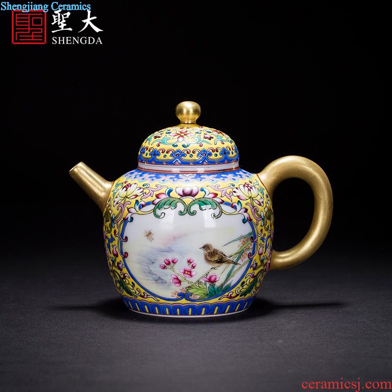 Santa bearing hand-painted ceramic pot out colored enamel fish finches grain tea bearing all hand fittings of jingdezhen porcelain tea set