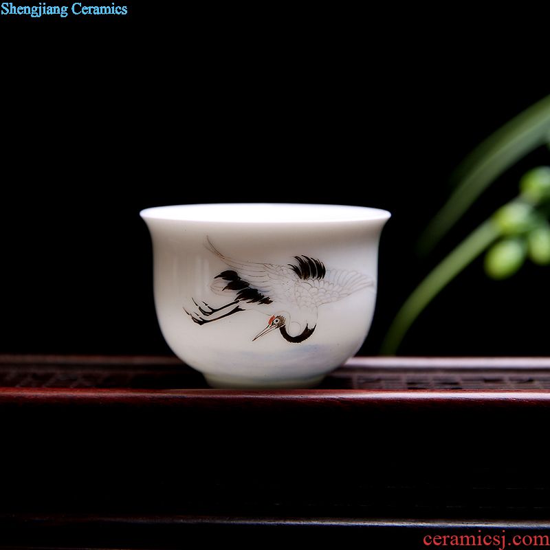 Jingdezhen cups manual anaglyph peach sample tea cup Master cup single cup ceramic tea cup kung fu tea cups