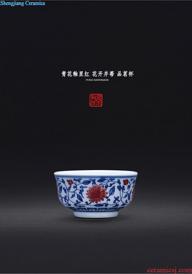 JingJun colored enamel cup of jingdezhen ceramic masters cup single cup your kiln kung fu tea set hand-painted zodiac personal cup