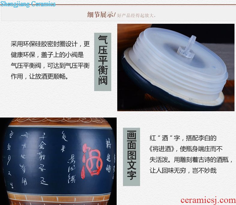 At the end of the jingdezhen ceramic tea jars Tea bucket cylinder barrel 30 jins 50 kg 100 catties 100 jins with leader
