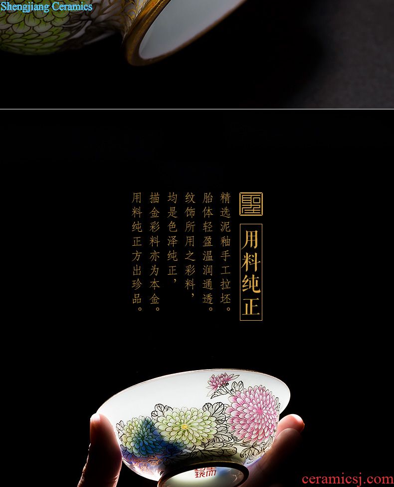 A clearance rule Ceramic kung fu tea masters cup black enamel paint live lines single cups of jingdezhen tea service