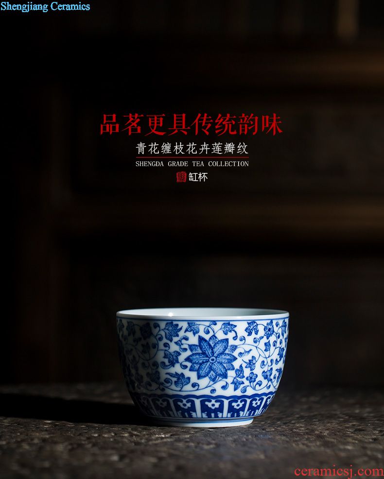 St the ceramic kung fu tea master cup hand-painted journey to the west sample tea cup all hand jingdezhen blue and white porcelain tea set