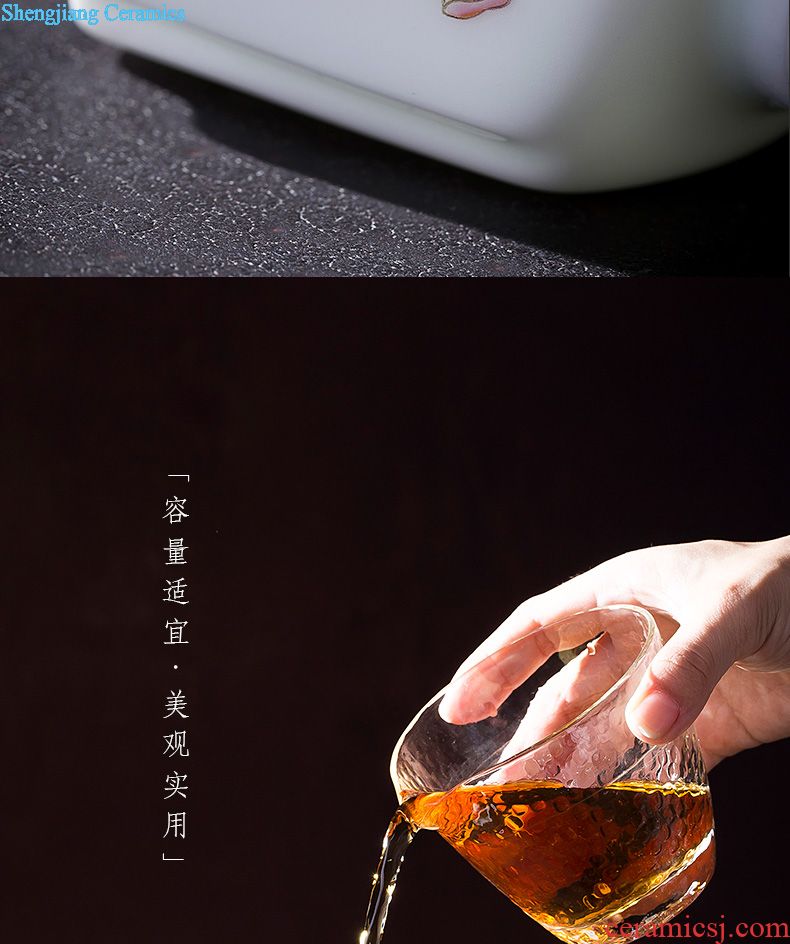 St large ceramic kung fu tea pot full manual alum red paint powder enamel palace DengHu teapot of jingdezhen tea service