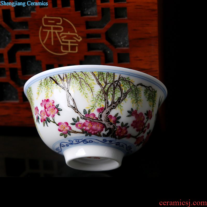 Jingdezhen thread weaving masters cup Ceramic kung fu tea set large single cup sample tea cup Hand painted dragon individual cup