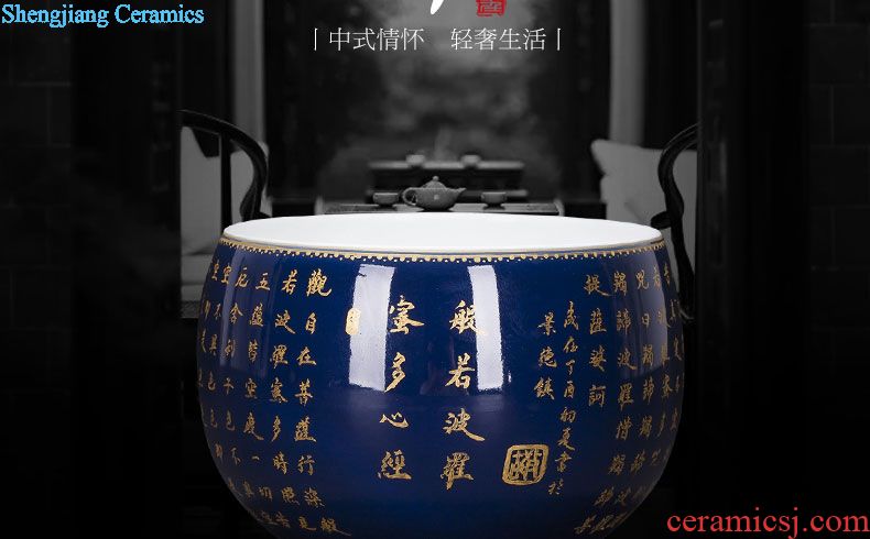 Santa hand-painted ceramic kung fu tea tea maintain five kirin master light hand, jingdezhen blue and white tea