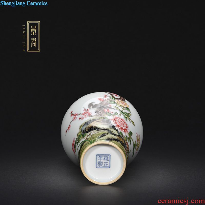 JingJun jingdezhen blue and white pure manual caddy ceramic tea pu-erh tea sealed tank storage tanks